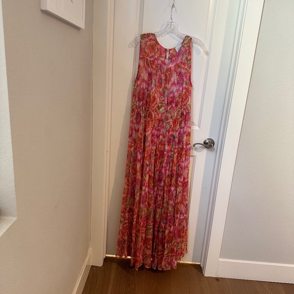 Johnny Was Plus 1X Bohemian Style Dress - Red & Pink Floral